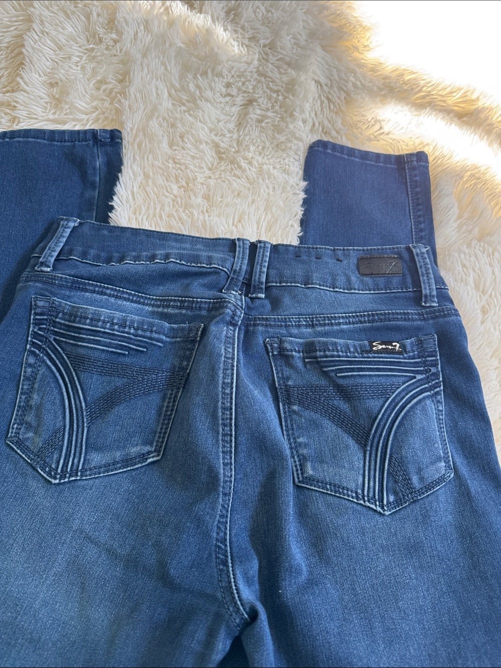 Seven7 Blue Women's Jeans with Decorative Back Pockets